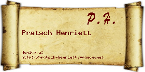 Pratsch Henriett névjegykártya